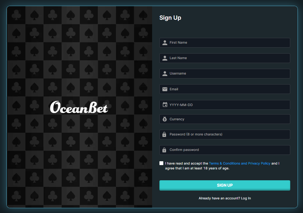 Oceanbet Sign Up 